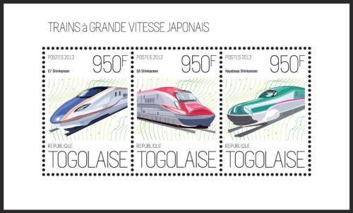 Poštové známky Togo 2013 Moderní japonské lokomotívy Mi# 5190-92 Kat 11€