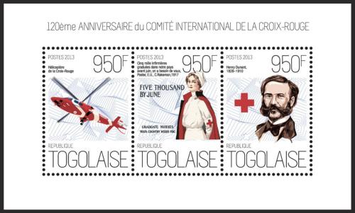 Poštové známky Togo 2013 Èervený kríž, 150. výroèie Mi# 5206-08 Kat 11€