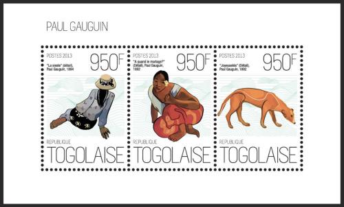 Poštové známky Togo 2013 Umenie, Paul Gauguin Mi# 5210-12 Kat 11€