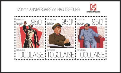 Poštové známky Togo 2013 Mao Ce-tung Mi# 5214-16 Kat 11€