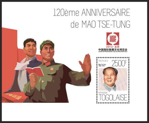 Poštová známka Togo 2013 Mao Ce-tung Mi# Block 863 Kat 10€