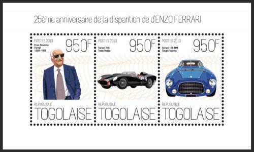 Poštové známky Togo 2013 Enzo Ferrari Mi# 5222-24 Kat 11€