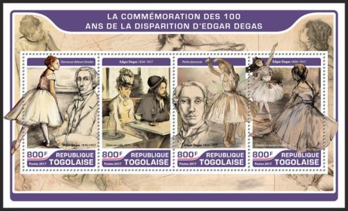 Poštové známky Togo 2017 Umenie, Edgar Degas Mi# 8074-77 Kat 13€