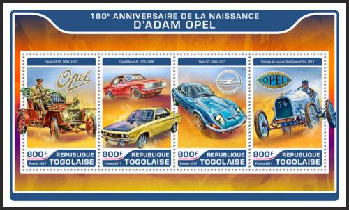 Poštové známky Togo 2017 Adam Opel Mi# 8079-82 Kat 13€