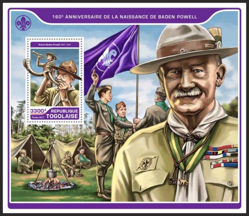 Poštová známka Togo 2017 Robert Baden-Powell Mi# Block 1429 Kat 13€