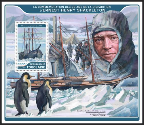 Poštová známka Togo 2017 Ernest Shackleton Mi# Block 1430 Kat 13€