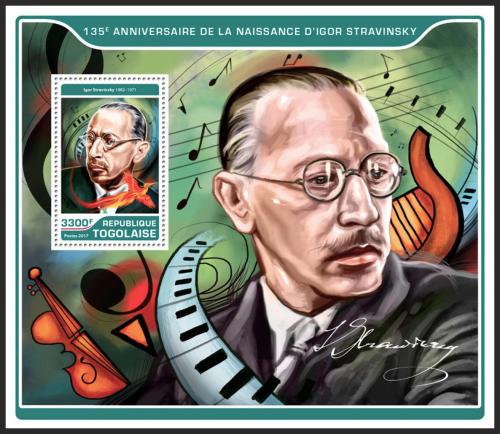 Poštová známka Togo 2017 Igor Stravinskij Mi# Block 1431 Kat 13€