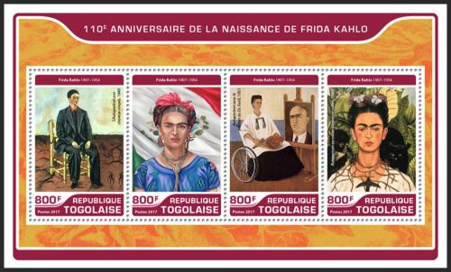 Poštové známky Togo 2017 Umenie, Frida Kahlo Mi# 8114-17 Kat 13€