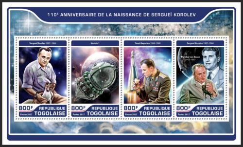 Poštové známky Togo 2017 Sergej Koroljov Mi# 8119-22 Kat 13€