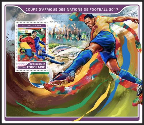 Poštová známka Togo 2017 Africký futbalový pohár Mi# Block 1442 Kat 13€