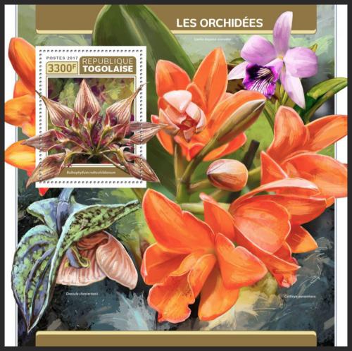 Poštová známka Togo 2017 Orchideje Mi# Block 1444 Kat 13€