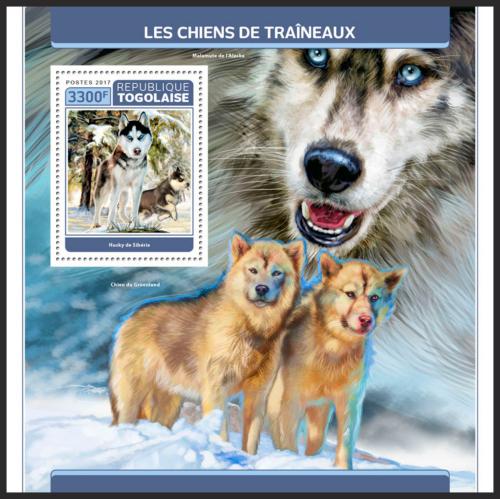 Poštová známka Togo 2017 Tažní psi Mi# Block 1456 Kat 13€