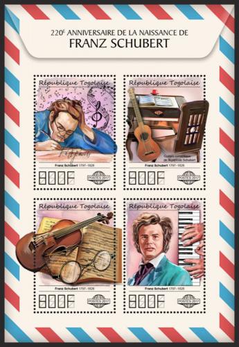 Poštové známky Togo 2017 Franz Schubert Mi# 8507-10 Kat 13€