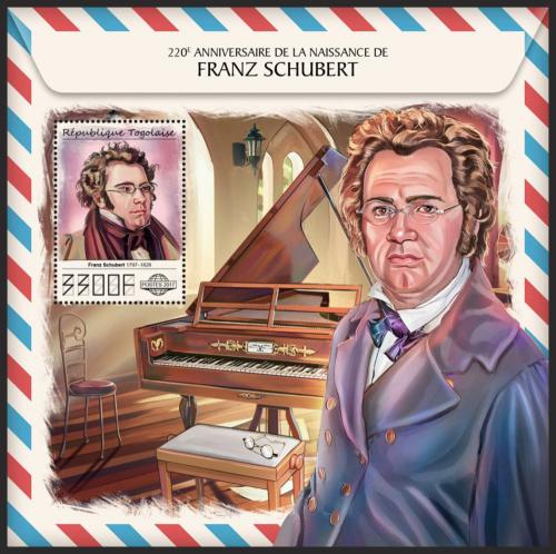 Poštová známka Togo 2017 Franz Schubert Mi# Block 1503 Kat 13€