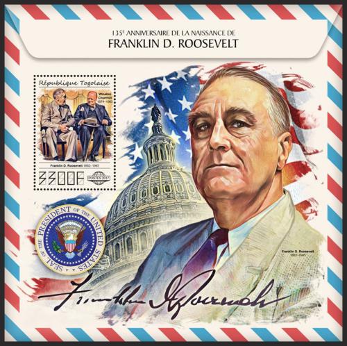 Poštová známka Togo 2017 Prezident Franklin D. Roosevelt Mi# Block 1505 Kat 13€