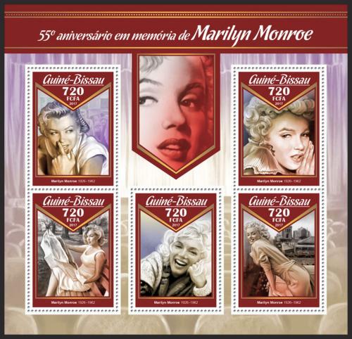 Poštové známky Guinea-Bissau 2017 Marilyn Monroe Mi# 9068-72 Kat 13.50€