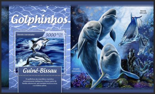 Poštová známka Guinea-Bissau 2017 Delfíny Mi# Block 1574 Kat 11€