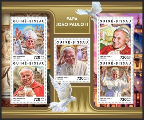 Potov znmky Guinea-Bissau 2017 Pape Jan Pavel II. Mi# 9248-52 Kat 13.50
