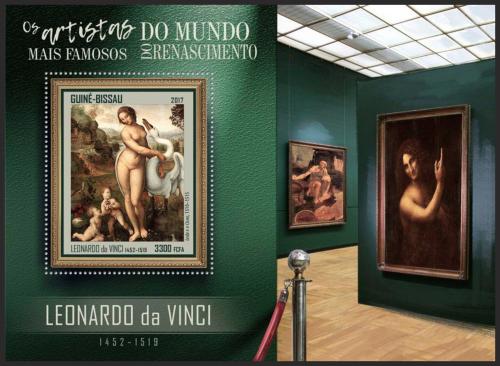 Potov znmka Guinea-Bissau 2017 Umenie, da Vinci Mi# Block 1600 Kat 12.50