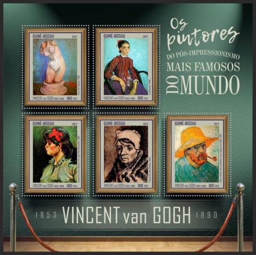 Potov znmky Guinea-Bissau 2017 Umenie, Vincent van Gogh Mi# 9290-94 Kat 12.50  - zvi obrzok