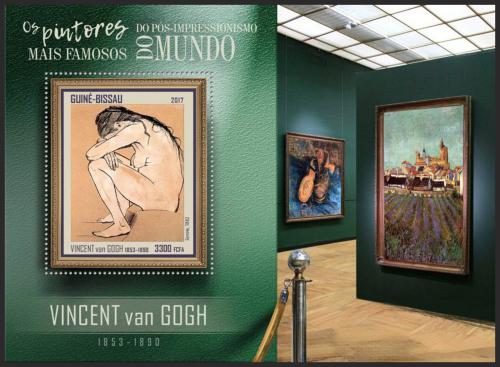 Potov znmka Guinea-Bissau 2017 Umenie, Vincent van Gogh Mi# Block 1604 Kat 12.50