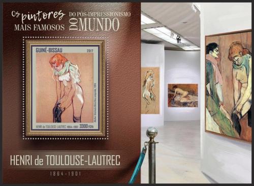 Poštová známka Guinea-Bissau 2017 Umenie, Toulouse-Lautrec Mi# Block 1606 Kat 12.50€