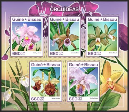 Potov znmky Guinea-Bissau 2017 Orchideje Mi# 9338-42 Kat 12.50