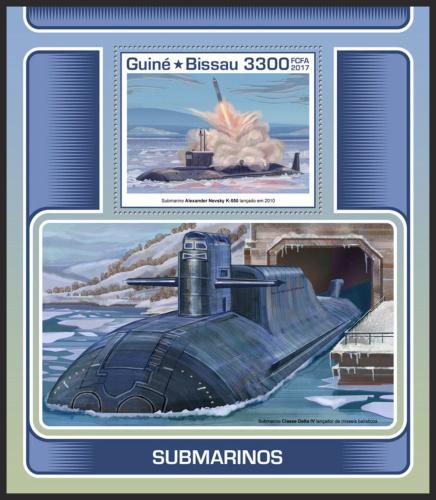 Potov znmka Guinea-Bissau 2017 Ponorky Mi# Block 1634 Kat 12.50