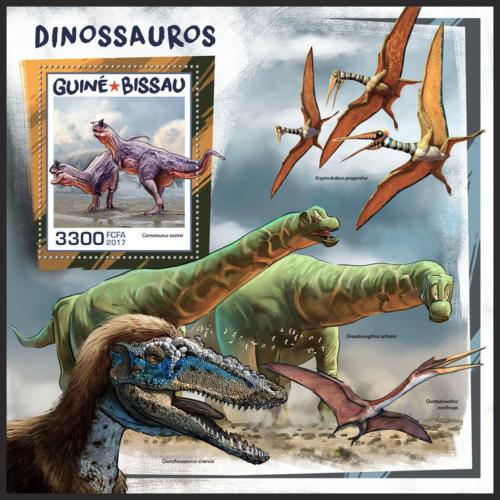 Potov znmka Guinea-Bissau 2017 Dinosaury Mi# Block 1651 Kat 12.50 - zvi obrzok