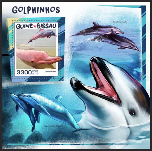 Poštová známka Guinea-Bissau 2017 Delfíny Mi# Block 1652 Kat 12.50€