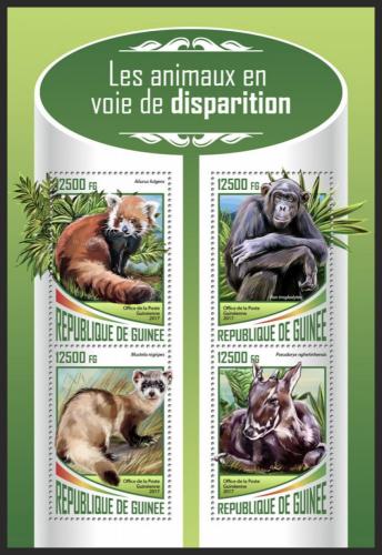 Poštové známky Guinea 2017 Ohrožení cicavce Mi# 12670-73 Kat 20€