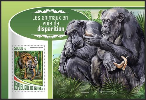 Poštová známka Guinea 2017 Ohrožení cicavce Mi# Block 2830 Kat 20€
