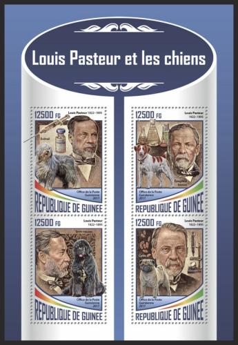Poštové známky Guinea 2017 Psy a Louis Pasteur Mi# 12700-03 Kat 20€