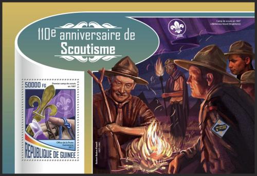 Poštová známka Guinea 2017 Skauting, 110. výroèie Mi# Block 2838 Kat 20€