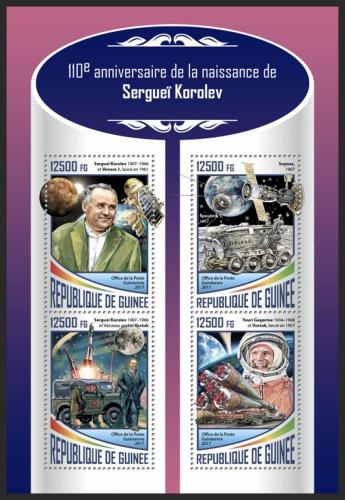 Poštové známky Guinea 2017 Sergej Koroljov Mi# 12725-28 Kat 20€