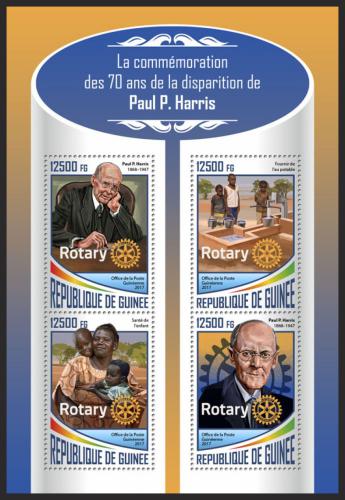 Poštové známky Guinea 2017 Paul Harris, Rotary Intl. Mi# 12730-33 Kat 20€