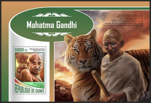 Poštová známka Guinea 2017 Mahátma Gándhí Mi# Block 2843 Kat 20€