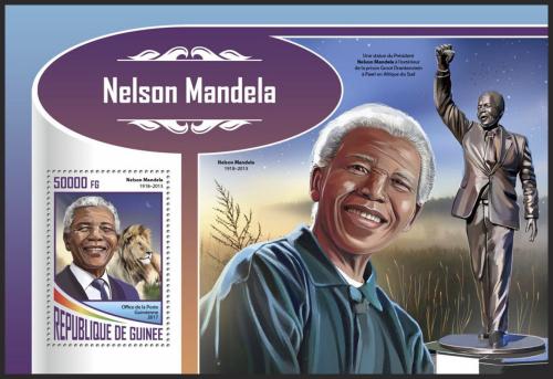 Poštová známka Guinea 2017 Nelson Mandela Mi# Block 2844 Kat 20€