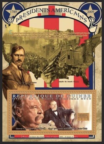 Poštová známka Guinea 2011 Grover Cleveland, 24. US prezident Mi# Block 1914 Kat 14€