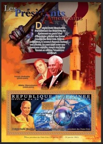 Poštová známka Guinea 2011 Dwight Eisenhower, 34. US prezident Mi# Block 1924 Kat 25€