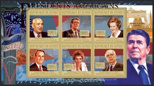 Poštové známky Guinea 2011 Ronald Reagan, 40. US prezident Mi# 8218-23 Kat 18€