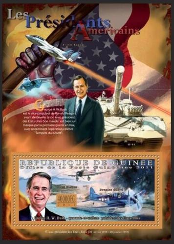 Poštová známka Guinea 2011 George Bush, 41. US prezident Mi# Block 1931 Kat 17€