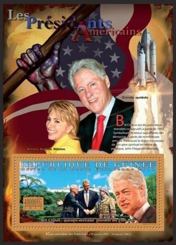 Poštová známka Guinea 2011 Bill Clinton, 42. US prezident Mi# Block 1932 Kat 17€