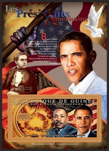 Poštová známka Guinea 2011 Barack Obama, 44. US prezident Mi# Block 1934 Kat 17€