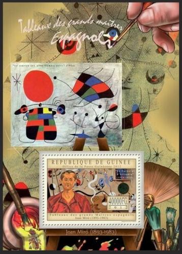 Poštová známka Guinea 2012 Umenie, Joan Miró Mi# Block 2199 Kat 16€