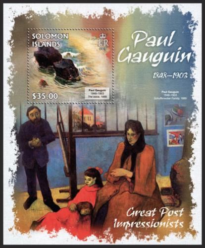 Potov znmka alamnove ostrovy 2013 Umenie, Paul Gauguin Mi# Block 142 Kat 12 - zvi obrzok