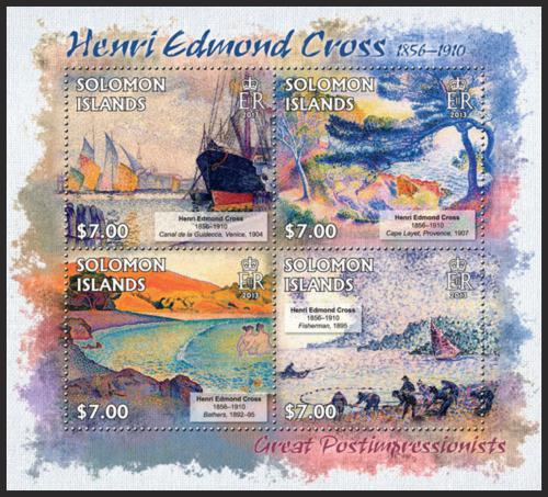 Potov znmky alamnove ostrovy 2013 Umenie, Henri Edmond Cross Mi# 1751-54 Kat 9.50