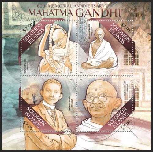 Poštové známky Šalamúnove ostrovy 2013 Mahátma Gándhí Mi# 2067-70 Kat 9.50€