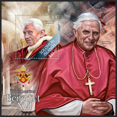 Potovn znmka alamounovy ostrovy 2013 Pape Benedikt XVI. Mi# Block 204 Kat 12