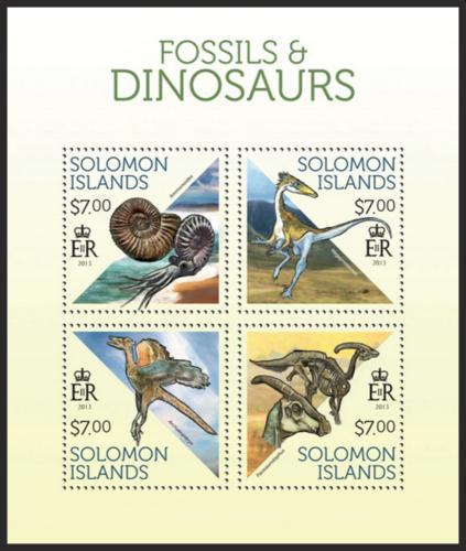 Potov znmky alamnove ostrovy 2013 Dinosaury a foslie Mi# 2152-55 Kat 9.50